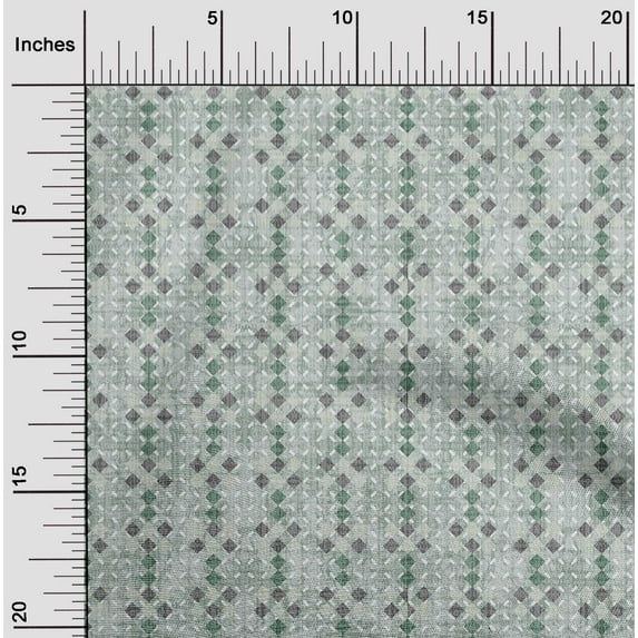 oneOone Rayon Laurel Green Fabric Geometric Texture Fabric For Sewing Printed Craft Fabric By The Yard 56 Inch Wide