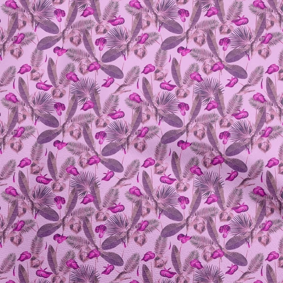 oneOone Rayon Lavender Fabric Tropical Diy Clothing Quilting Fabric Print Fabric By Yard 56 Inch Wide