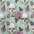 thumbnail image 1 of oneOone Rayon Light Green Fabric Skull Dress Material Fabric Print Fabric By The Yard 56 Inch Wide, 1 of 5