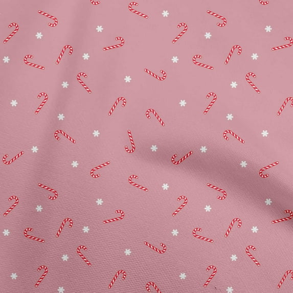 oneOone Rayon Light Pink Fabric Christmas Sewing Material Print Fabric By The Yard 56 Inch Wide