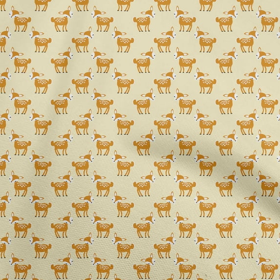 oneOone Rayon Light Yellow Fabric Animal Dress Material Fabric Print Fabric By The Yard 56 Inch Wide