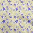 thumbnail image 1 of oneOone Rayon Light Yellow Fabric Beach Seashell Dress Material Fabric Print Fabric By The Yard 56 Inch Wide, 1 of 4