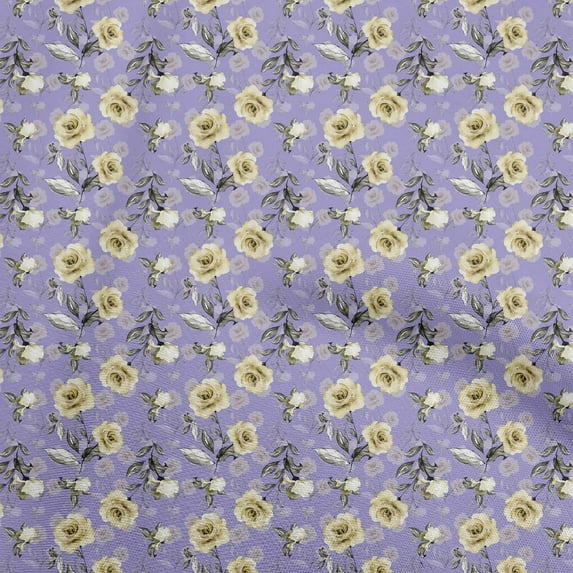 oneOone Rayon Medium Purple Fabric Floral Craft Projects Decor Fabric Printed By The Yard 56 Inch Wide
