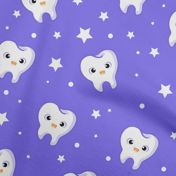 oneOone Rayon Medium Purple Fabric Teeth Fabric For Sewing Printed Craft Fabric By The Yard 56 Inch Wide