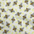 thumbnail image 1 of oneOone Rayon Medium Yellow Fabric Honey Bees Fabric For Sewing Printed Craft Fabric By The Yard 56 Inch Wide, 1 of 4