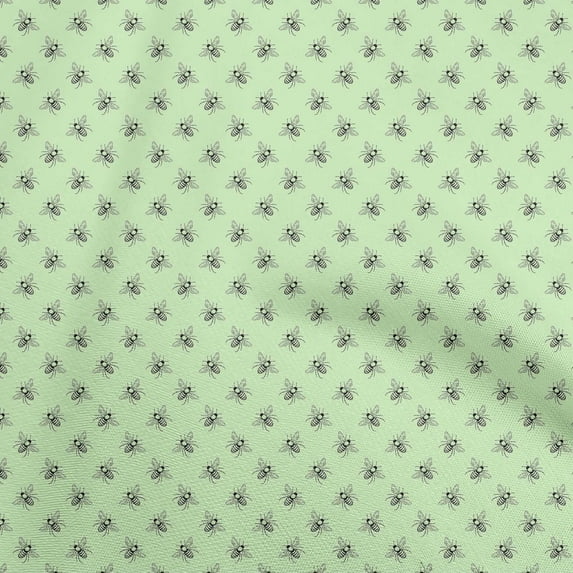 oneOone Rayon Mint Green Fabric Dot & Honey Bee Sewing Material Print Fabric By The Yard 56 Inch Wide