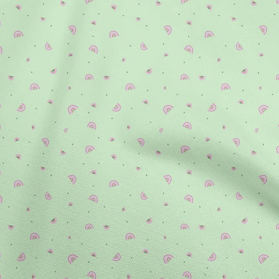 oneOone Rayon Mint Green Fabric Kids Rainbow Sewing Material Print Fabric By The Yard 56 Inch Wide