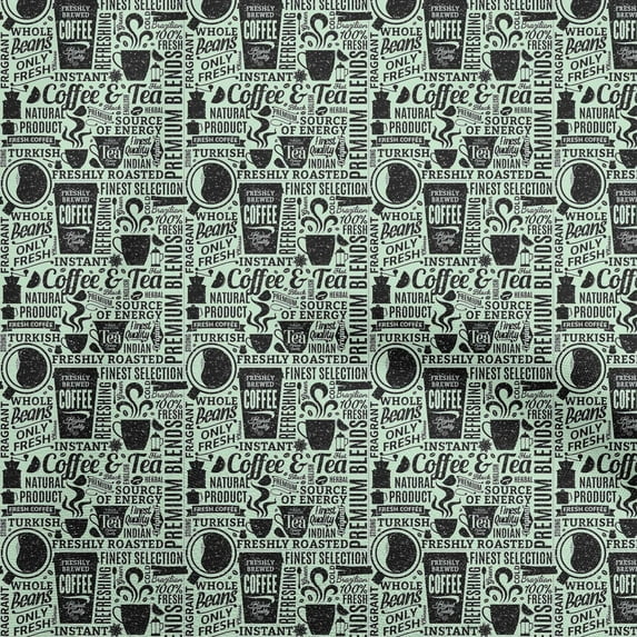 oneOone Rayon Mint Green Fabric Nostalgia Coffee Craft Projects Decor Fabric Printed By The Yard 56 Inch Wide-MM