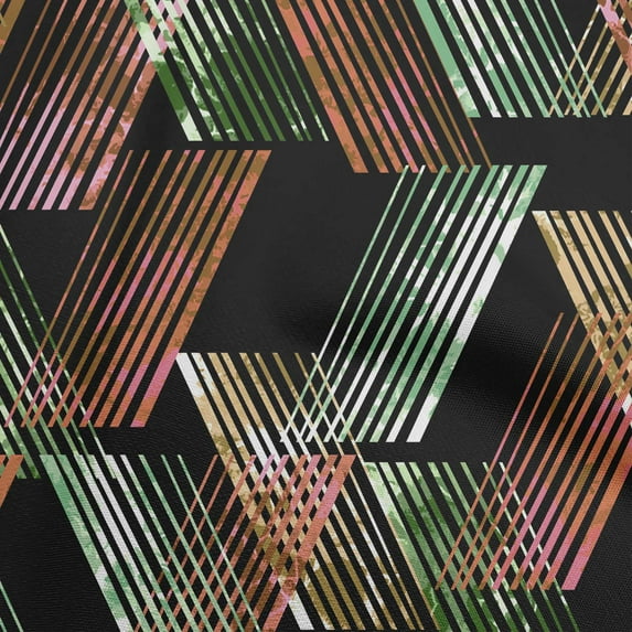oneOone Rayon Multi-Color Fabric Geometrical Lines Craft Projects Decor Fabric Printed By The Yard 56 Inch Wide