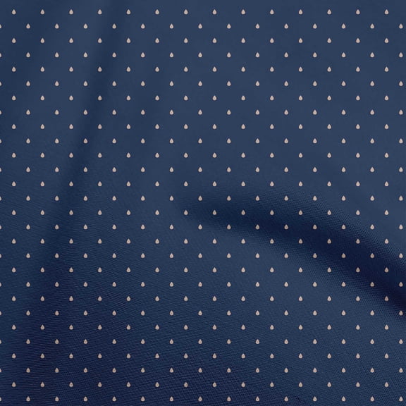 oneOone Rayon Navy Blue Fabric Dot Sewing Craft Projects Fabric Prints By Yard 56 Inch Wide