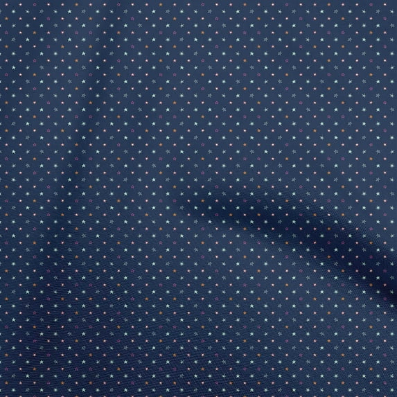 oneOone Rayon Navy Blue Fabric Stars Dress Material Fabric Print Fabric By The Yard 56 Inch Wide