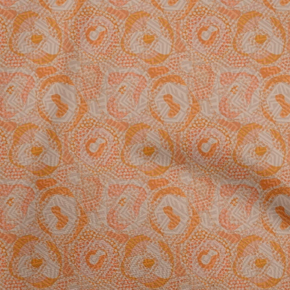 oneOone Rayon Orange Fabric Abstracts Fabric For Sewing Printed Craft Fabric By The Yard 56 Inch Wide