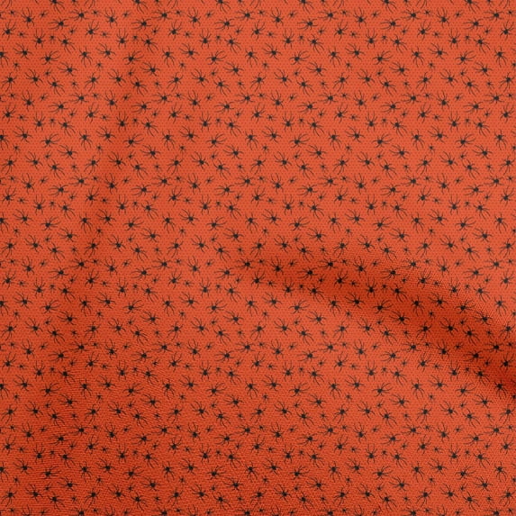 oneOone Rayon Orange Fabric Halloween Dress Material Fabric Print Fabric By The Yard 56 Inch Wide