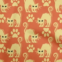 oneOone Rayon Orange Fabric Halloween Fabric For Sewing Printed Craft Fabric By The Yard 56 Inch Wide