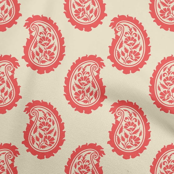 oneOone Rayon Pale Yellow Fabric Asian Paisley Block Fabric For Sewing Printed Craft Fabric By The Yard 56 Inch Wide