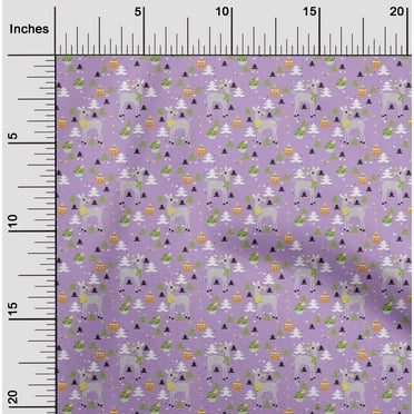 oneOone Rayon Pastel Purple Fabric Christmas Dress Material Fabric Print Fabric By The Yard 56 Inch Wide
