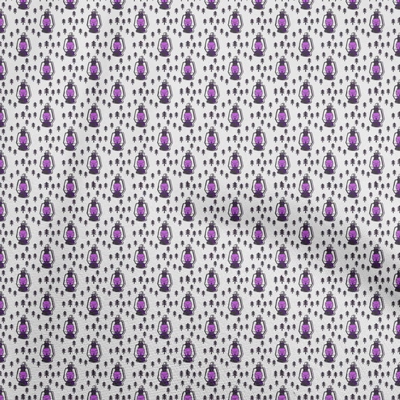oneOone Rayon Purple Fabric Halloween Lamps Sewing Craft Projects Fabric Prints By Yard 56 Inch Wide
