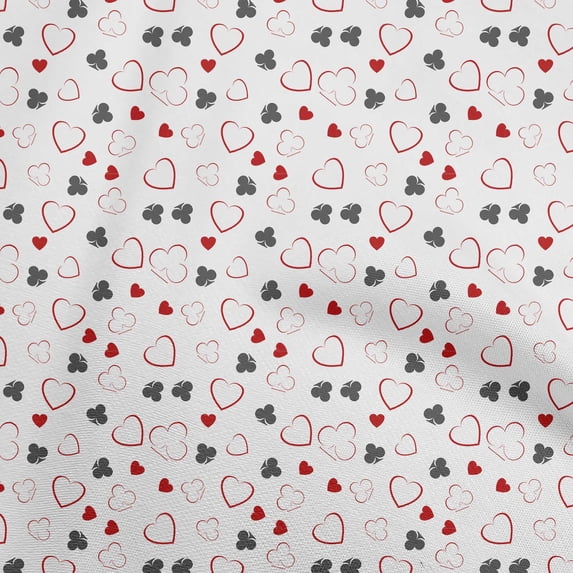 oneOone Rayon Red Fabric Poker Card Sewing Craft Projects Fabric Prints By Yard 56 Inch Wide