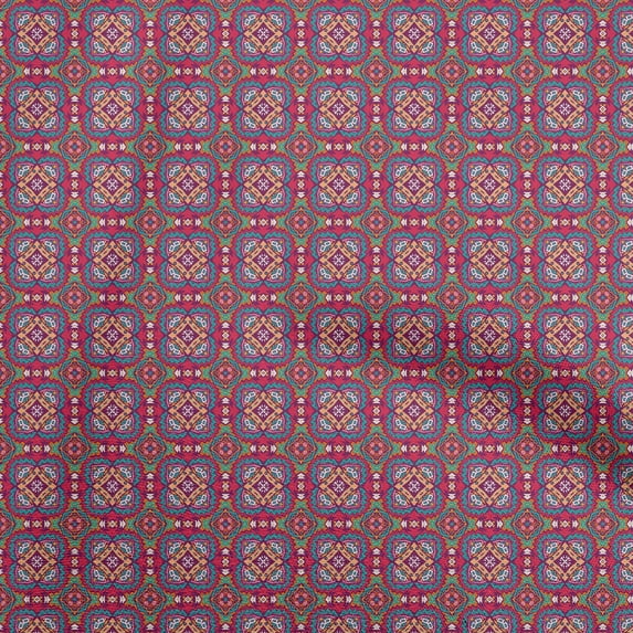 oneOone Rayon Red Fabric Tribal Dress Material Fabric Print Fabric By The Yard 56 Inch Wide
