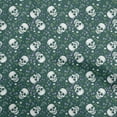thumbnail image 1 of oneOone Rayon Teal Green Fabric Skull Sewing Material Print Fabric By The Yard 56 Inch Wide, 1 of 5