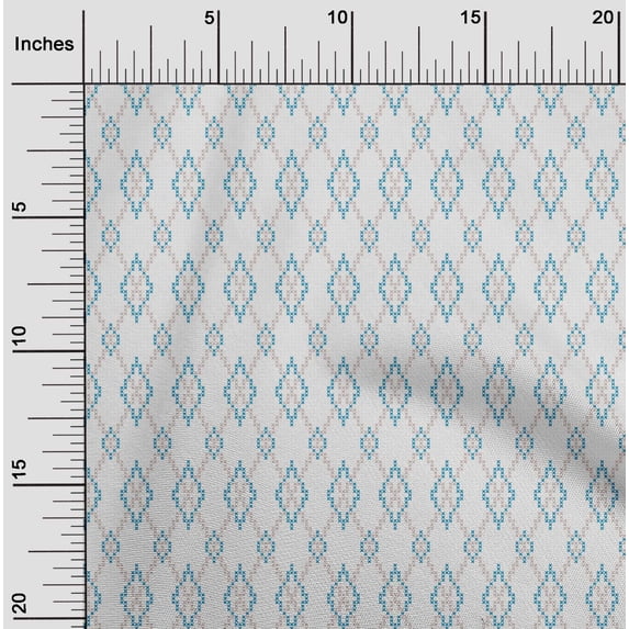 oneOone Rayon White Fabric Block Sewing Craft Projects Fabric Prints By Yard 56 Inch Wide