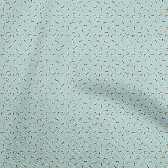 oneOone Silk Tabby Aquamarine Fabric Kids Bees Sewing Material Print Fabric By The Yard 42 Inch Wide