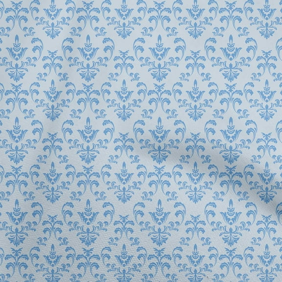 oneOone Silk Tabby Baby Blue Fabric Damask Fabric For Sewing Printed Craft Fabric By The Yard 42 Inch Wide