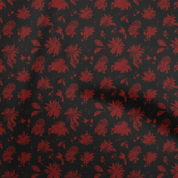 oneOone Silk Tabby Black Fabric Floral & Craft Projects Decor Fabric Printed By The Yard 42 Inch Wide
