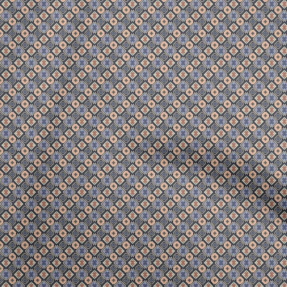 oneOone Silk Tabby Blue Fabric Asian Kilim Sewing Craft Projects Fabric Prints By Yard 42 Inch Wide