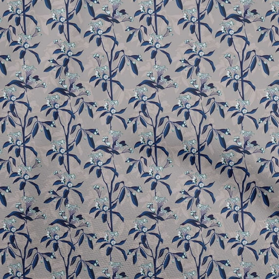 oneOone Silk Tabby Blue Fabric Floral Dress Material Fabric Print Fabric By The Yard 42 Inch Wide