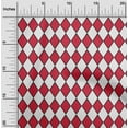 thumbnail image 1 of oneOone Silk Tabby Bright Red Fabric Argyle Check Craft Projects Decor Fabric Printed By The Yard 42 Inch Wide, 1 of 4
