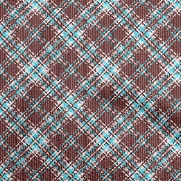 oneOone Silk Tabby Brown Fabric Checks Sewing Fabric By The Yard Printed Diy Clothing Sewing Supplies 42 Inch Wide
