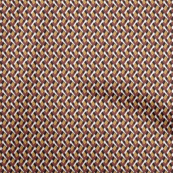 oneOone Silk Tabby Brown Fabric Geometric Diy Clothing Quilting Fabric Print Fabric By Yard 42 Inch Wide