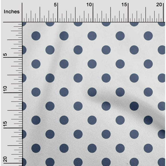 oneOone Silk Tabby Dark Dusty Blue Fabric Polka Dots Dots Sewing Fabric By The Yard Printed Diy Clothing Sewing Supplies 42 Inch Wide