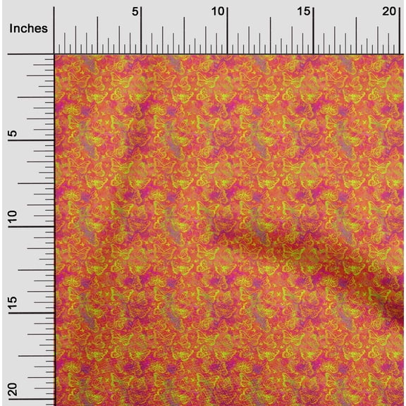 oneOone Silk Tabby Dark Peach Fabric Batik Diy Clothing Quilting Fabric Print Fabric By Yard 42 Inch Wide - SU
