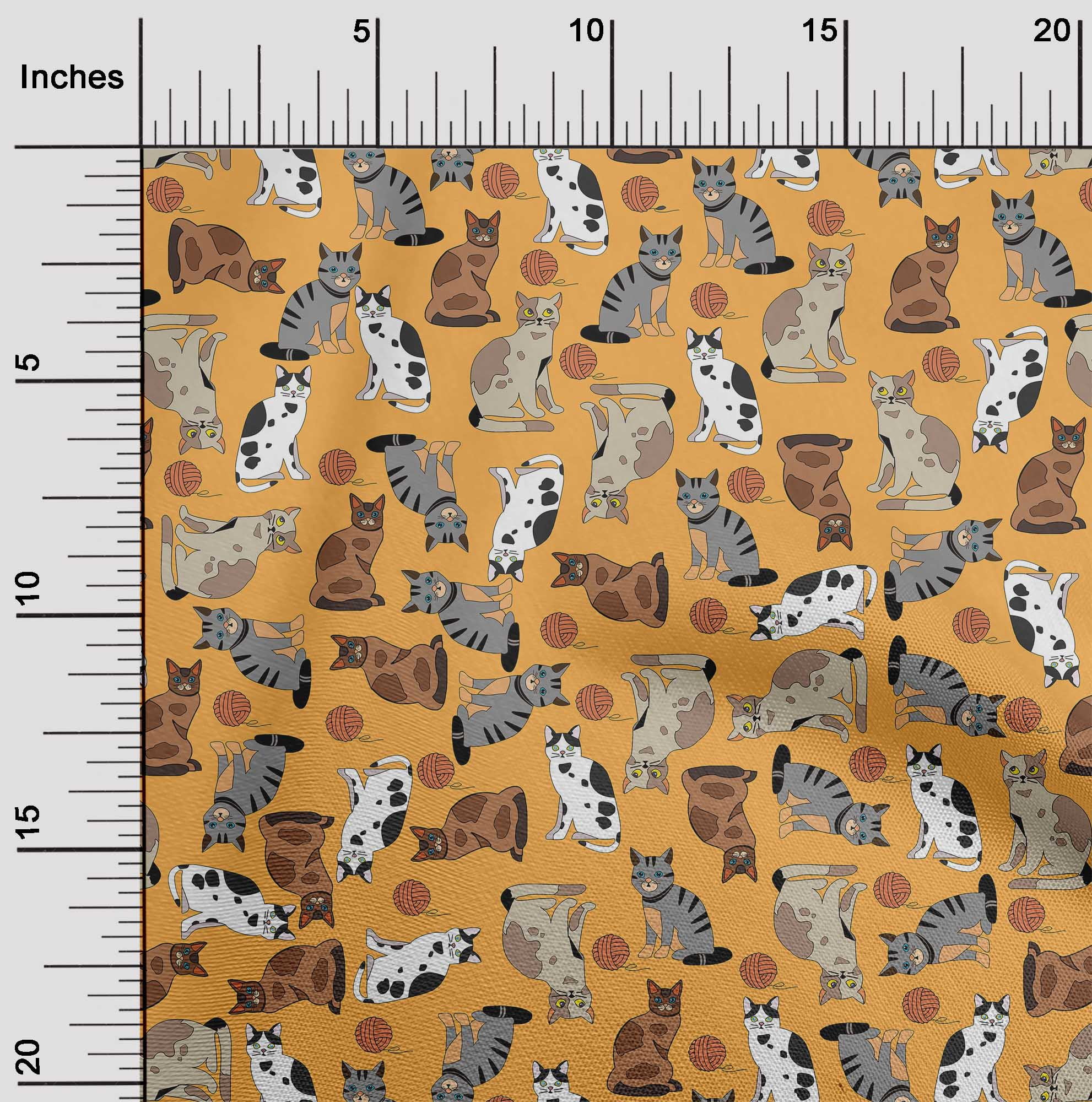 oneOone Silk Tabby Dark Yellow Fabric Cat Diy Clothing Quilting Fabric ...