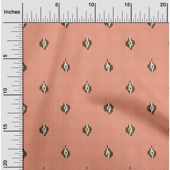 oneOone Silk Tabby Fabric Abstract Ikat Printed Fabric 1 Yard 42 Inch Wide