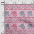 thumbnail image 1 of oneOone Silk Tabby Fabric Floral & Elephant Block Print Fabric By The Yard 42 Inch Wide, 1 of 4