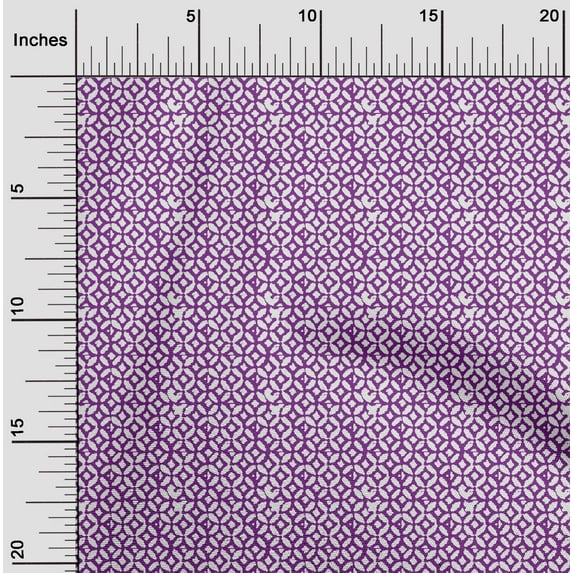 oneOone Silk Tabby Fabric Geometric Block Print Fabric By Yard 42 Inch Wide