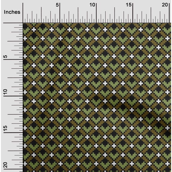 oneOone Silk Tabby Fabric Geometric Flame Stitch Decor Fabric Printed BTY 42 Inch Wide