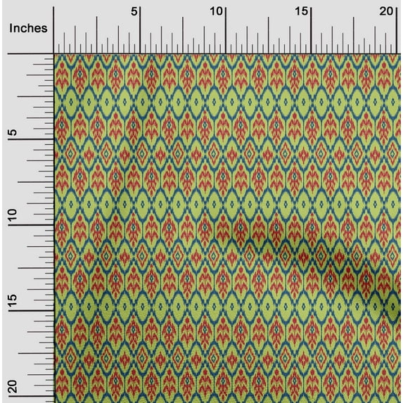 oneOone Silk Tabby Fabric Geometric Ikat Print Fabric BTY 42 Inch Wide
