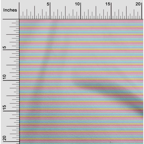 oneOone Silk Tabby Fabric Multicolor Stripe Print Fabric By Yard 42 Inch Wide