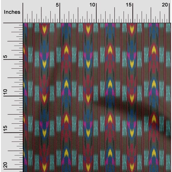 oneOone Silk Tabby Fabric Stripe Ikat Decor Fabric Printed BTY 42 Inch Wide