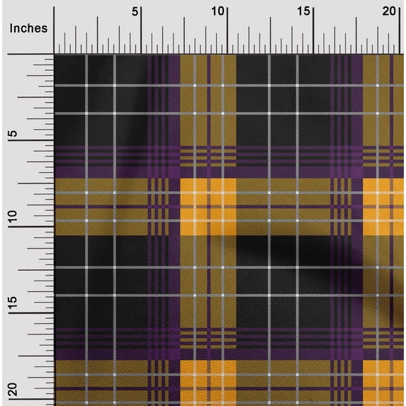 oneOone Silk Tabby Fabric Tartan Check Decor Fabric Printed BTY 42 Inch Wide