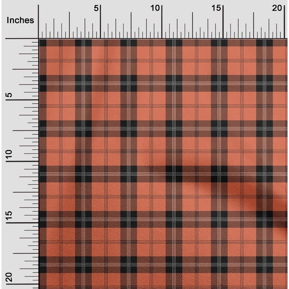 oneOone Silk Tabby Fabric Tartan Check Print Sewing Fabric BTY 42 Inch Wide