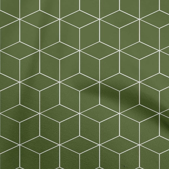 oneOone Silk Tabby Forest Green Fabric Geometric Diy Clothing Quilting Fabric Print Fabric By Yard 42 Inch Wide