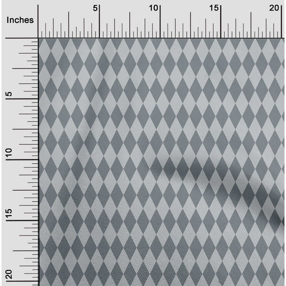 oneOone Silk Tabby Gray Fabric Argyle Check Sewing Material Print Fabric By The Yard 42 Inch Wide