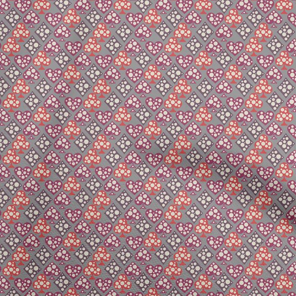 oneOone Silk Tabby Gray Fabric Poker Card Fabric For Sewing Printed Craft Fabric By The Yard 42 Inch Wide