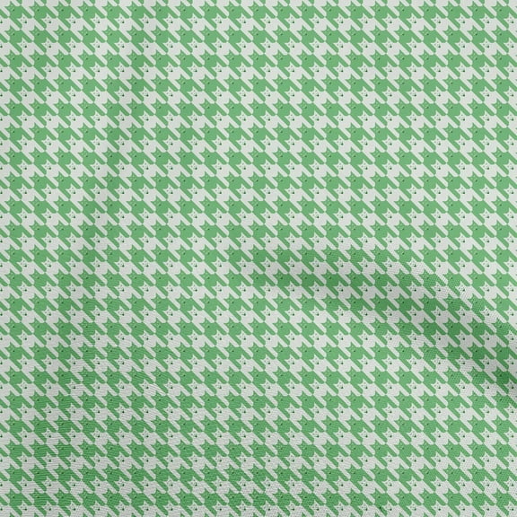 oneOone Silk Tabby Green Fabric Houndstooth Quilting Supplies Print Sewing Fabric By The Yard 42 Inch Wide