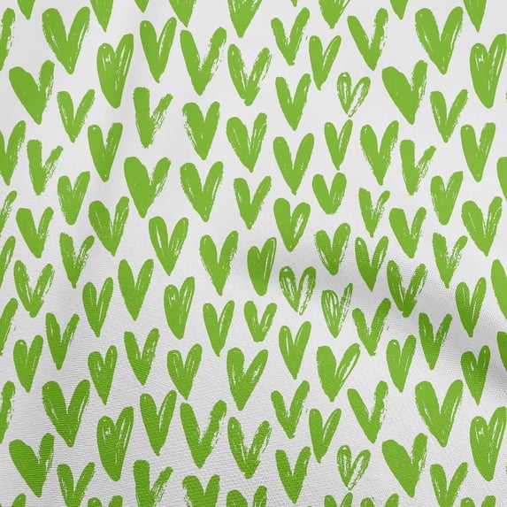 oneOone Silk Tabby Green Fabric Valentine Heart Craft Projects Decor Fabric Printed By The Yard 42 Inch Wide